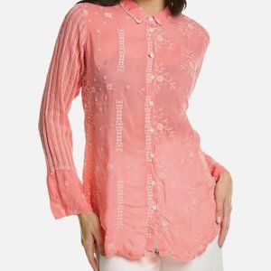Johnny Was NYX Shirt Tunic In Coral Sunset Barbiecore